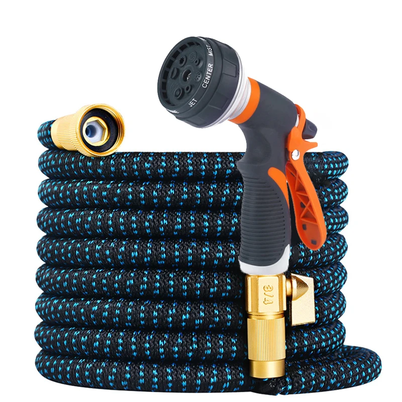 Expandable Garden Hose 25-125FT, With 8 Types Of Spray Guns, American Standard 3/4 Connector, Car Wash Garden Water Pipe