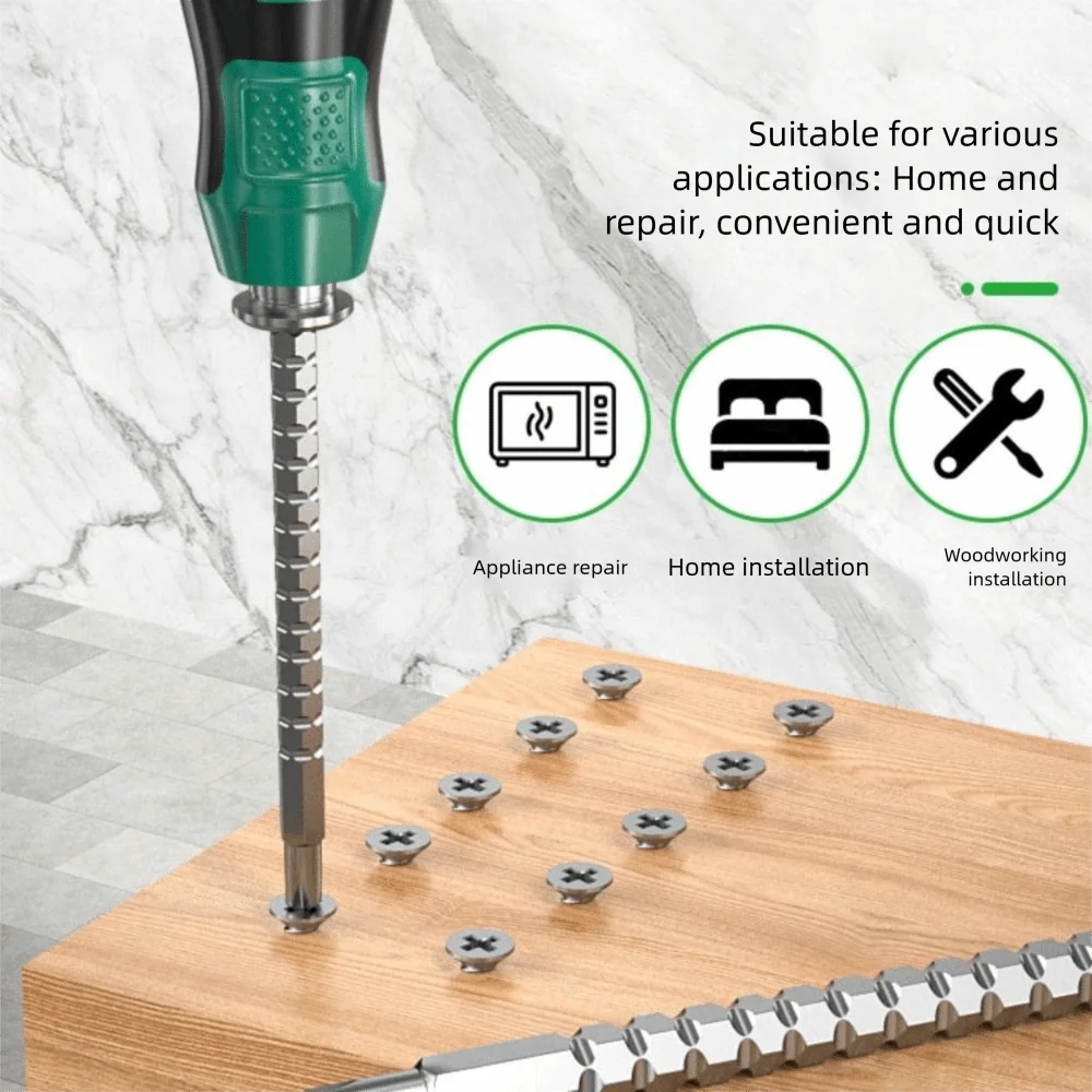 

Отвертка с двойной головкой из хромированной стали, масштабируемая конструкция, телескопическая отвертка с короткой ручкой, мини-размер, экономия труда