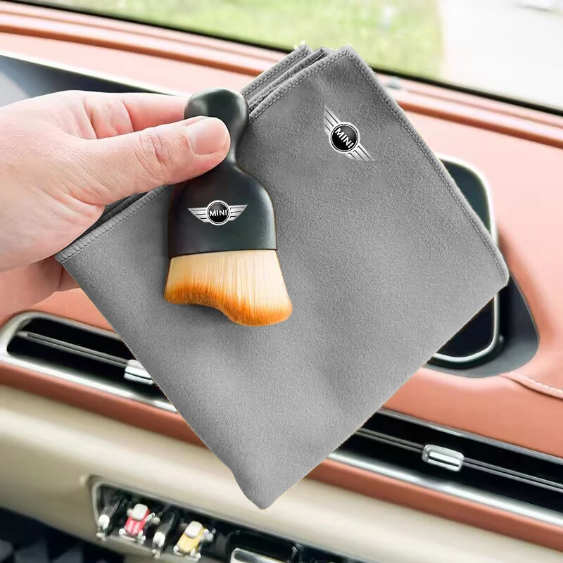 Car Suede Towel Rag Cleaning Soft Brush Cleaner Tools For BMW MINI COOPER S ONE JCW F54 F55 F56 F57 F60 CLUBMAN COUNTRYMAN