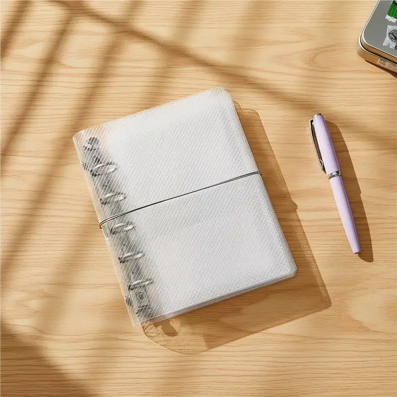 M5 A6 Diagonal PP Three Fold PP Loose Notebook Cover Mini Portable Sticker Small Card Photo Storage Ledger