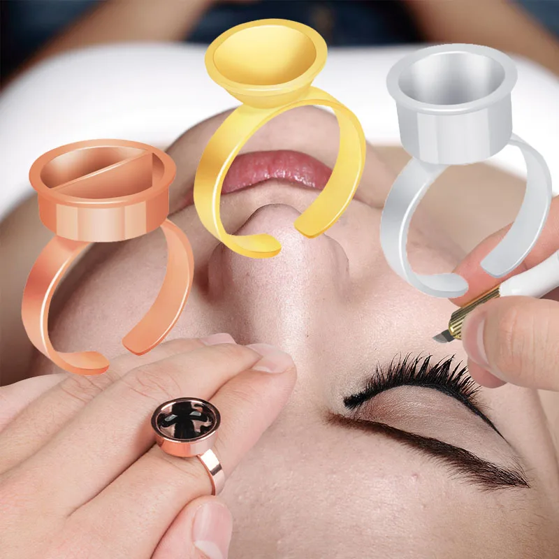 

Glue Rings For Eyelash Extension Nail Art Glue Holders Eyelash Pallet Cups For Tattoo Pigment Makeup Tools