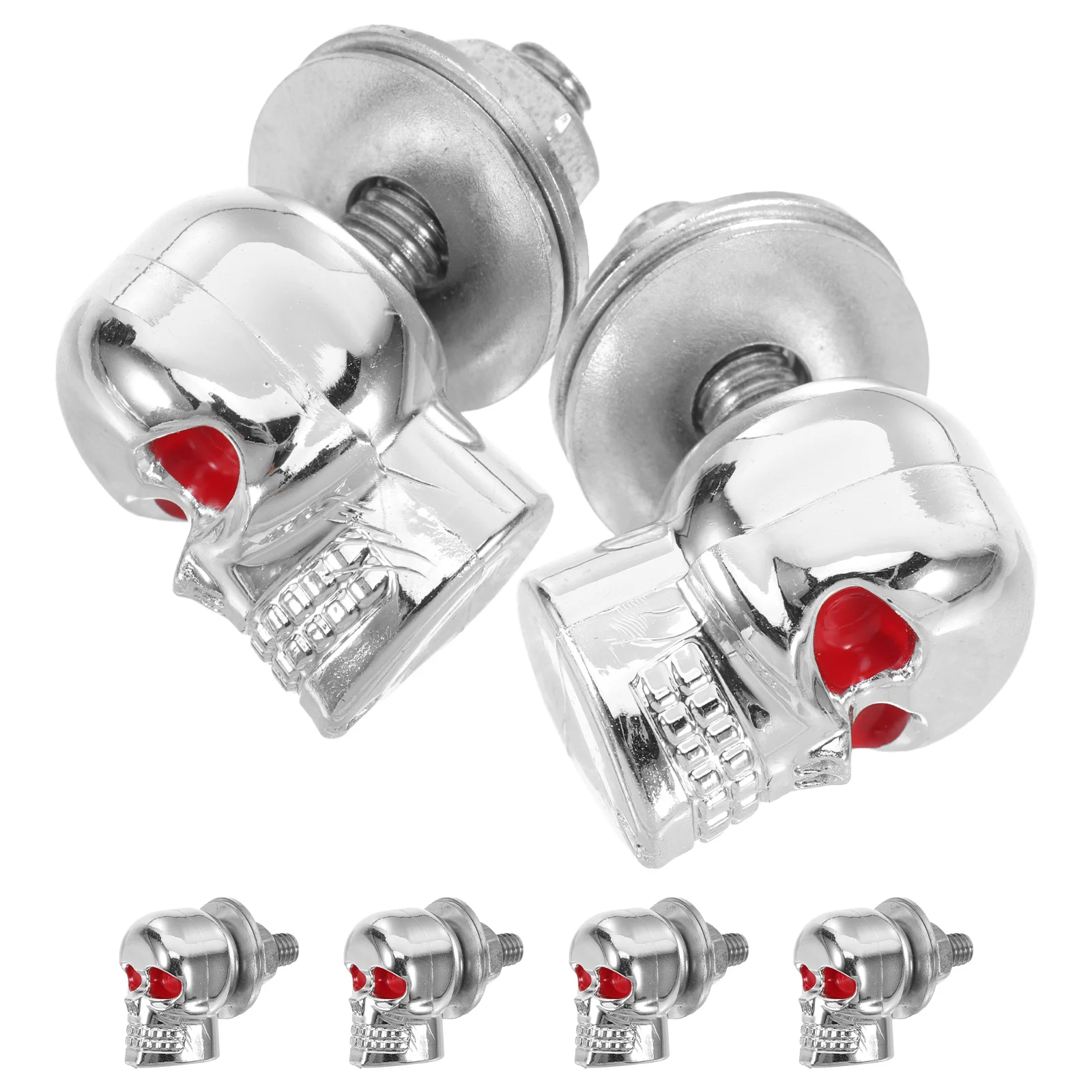 

6pcs Ghost Screws Sturdy Smooth Texture Professional Motorcycle Refitting License Plate Silver Decor Bike Skull