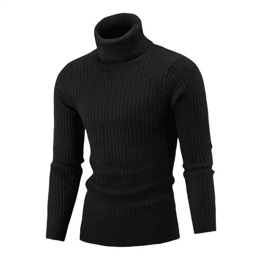 Maglione da uomo tinta unita collo alto maglione invernale da uomo tinta unita manica lunga dolcevita Top essenziale autunno per il tempo