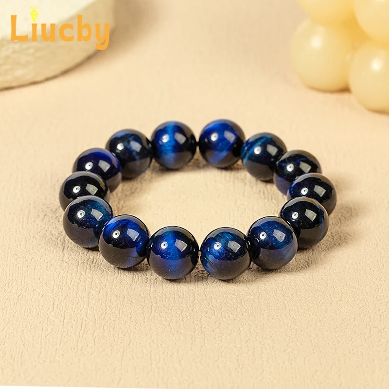 Natural Stone Lapis Lazuli Tiger's Eye stone beads Bracelet Handmade Shiny dazzling Running Ring Bracelet Strand4/6/8/10/12/14mm