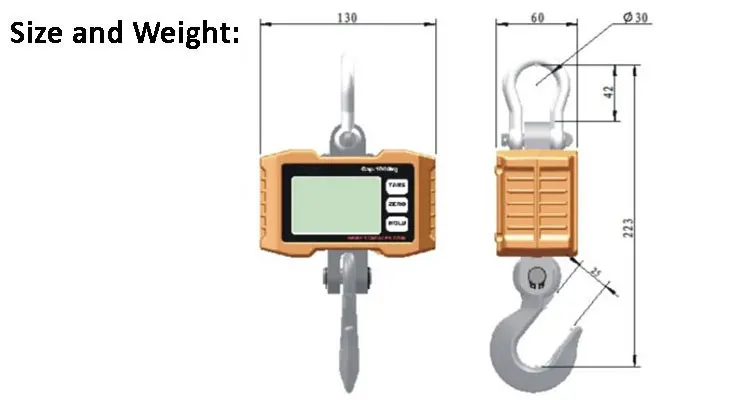 Electronic Digital OCS-S1 Crane Scale 60kg 150kg 300kg 500kg 1000kg