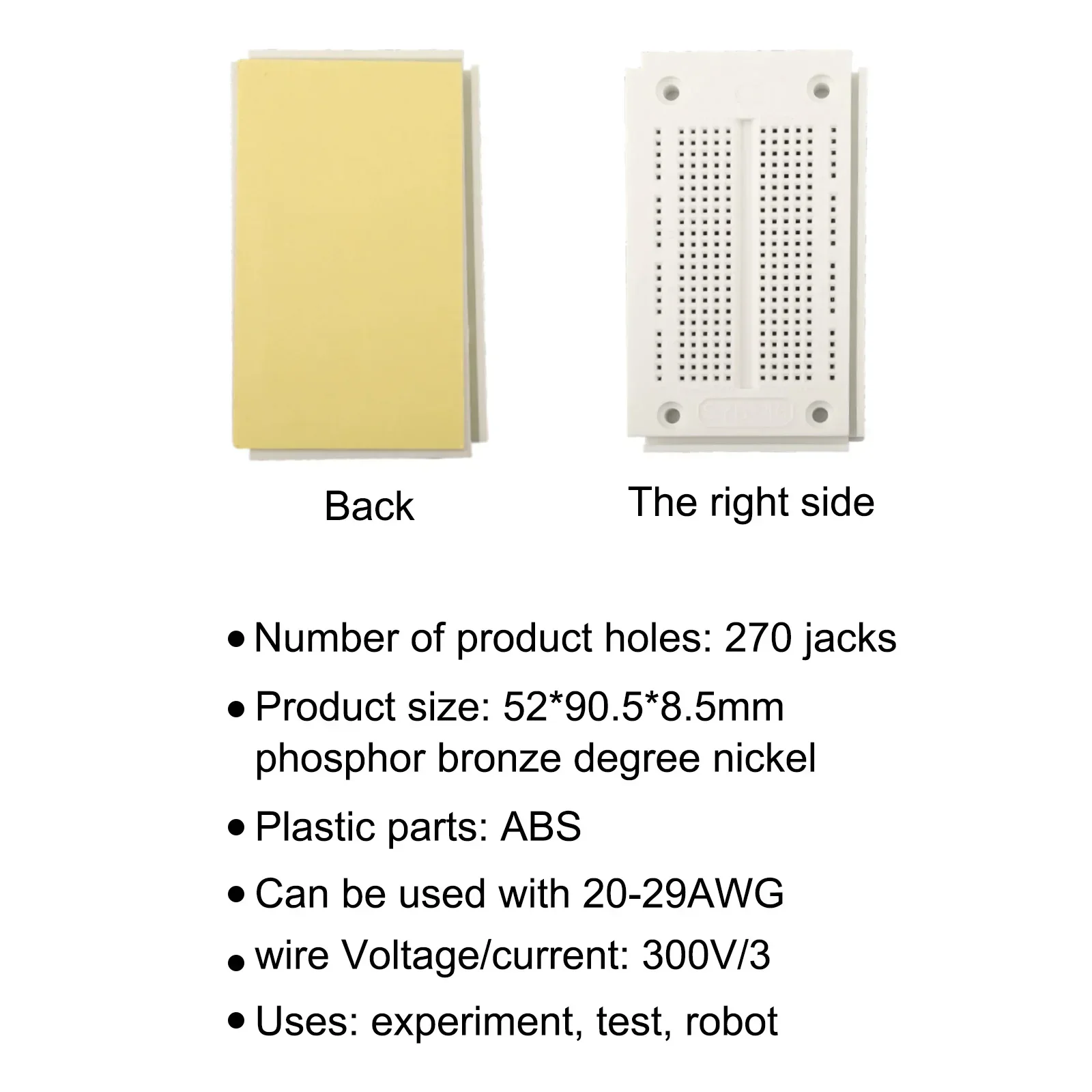 10Pcs SYB-46 Breadboard 270 Points Solderless PCB Board Mini For-Universal Test Protoboard Wire DIY Electronic