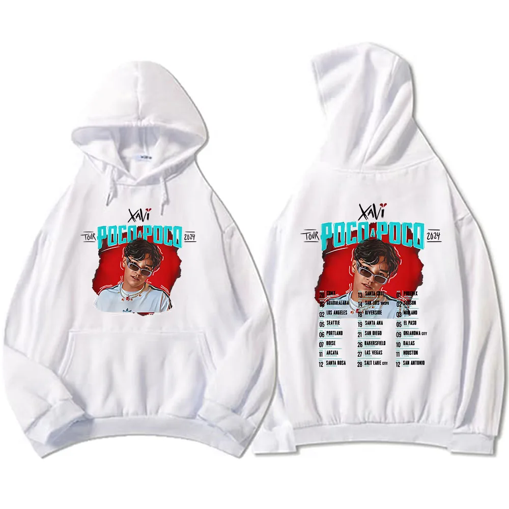 Poco A Poco Tour 2024 Hoodies Xavi La Diabla Album Graphic Sweatshirts Sudaderas Con Capucha Winter Long Sleeve Hooded Pullovers