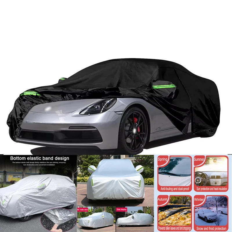 

Водонепроницаемый автомобильный чехол на заказ для Porsche 718 Cayman/Boxster/Spyder (1996-2024) с дверцей на молнии для дождя, снега, УФ-ветрозащита