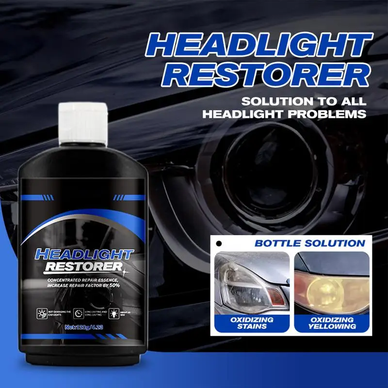 Headlight Polish Instant Renewal 120g Headlight Restorer Cleaner With Sponge Headlight Repair Polish Cleaner Brings Headlights