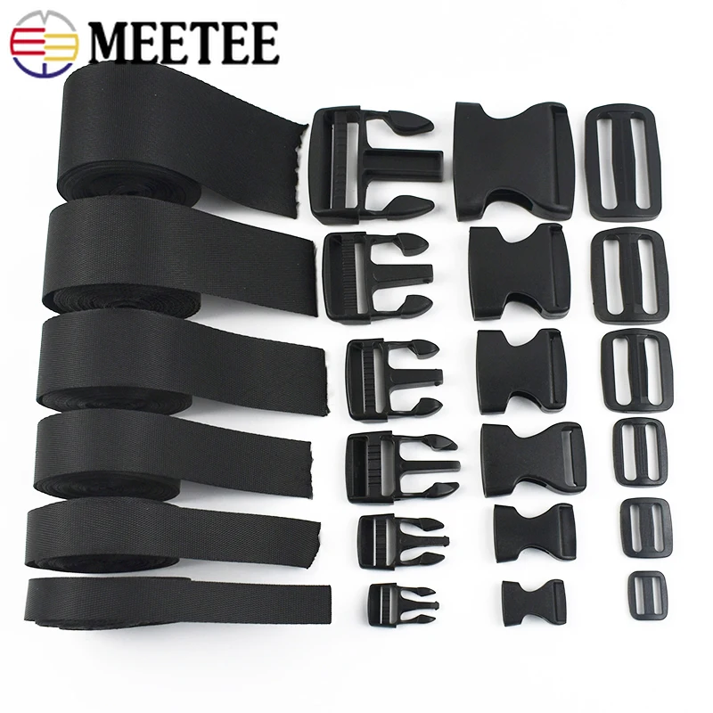 

1-5Sets 15-50mm Bag Strap Plastic Buckles Nylon Webbing Release Closure Buckle Belt Backpack Adjuster Clasp DIY Sewing Accessory