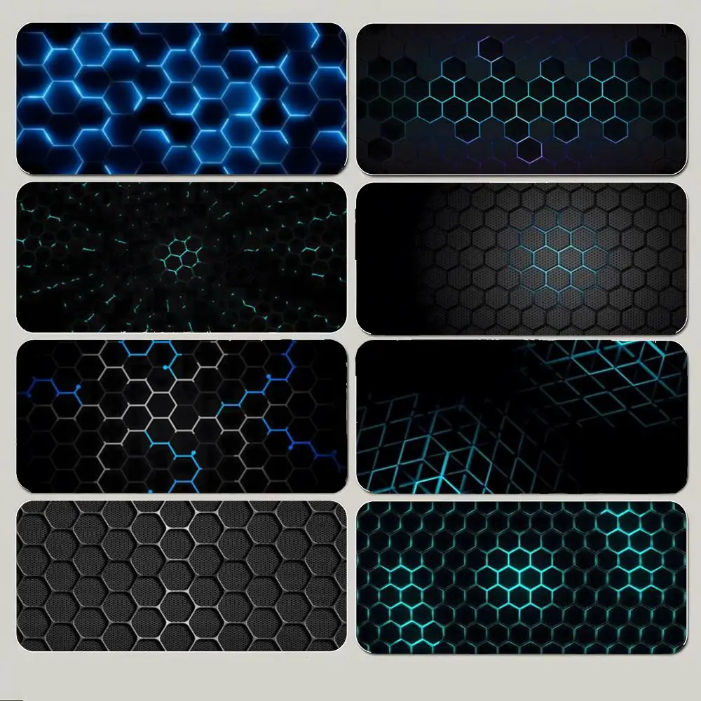 Honeycomb Grid Pattern Simple Modern Art Mouse Pad Large Gaming Mousepad with Thick Stitched Edge Non-Slip Desk Mat