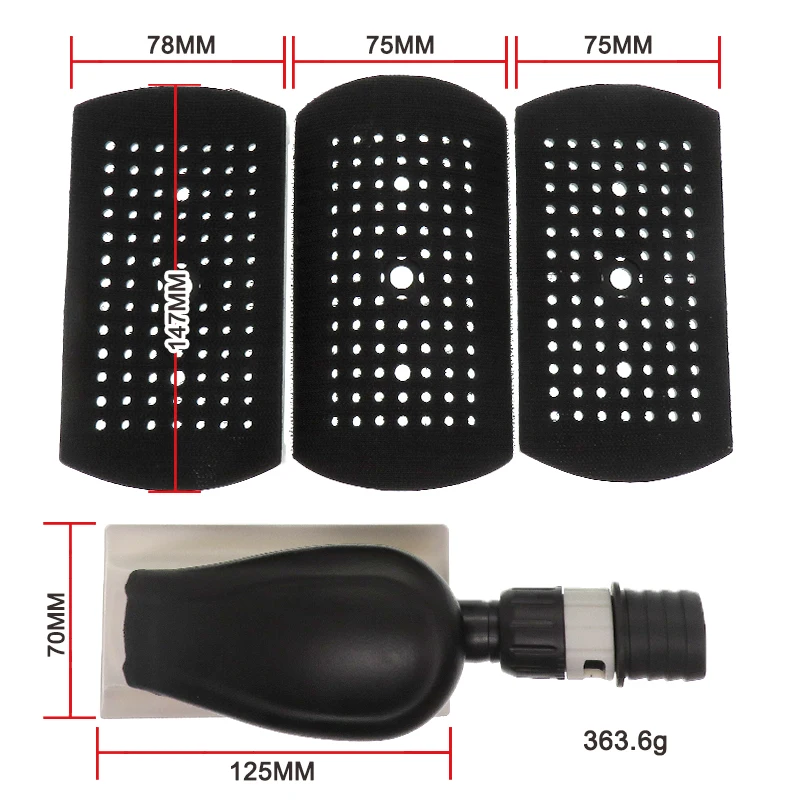 Hand Sanding Block Kit with Replacement Pad 2.75" x 4.92" Hook and Loop Multipurpose Sander Tool for Wood Sanding Car Polishing