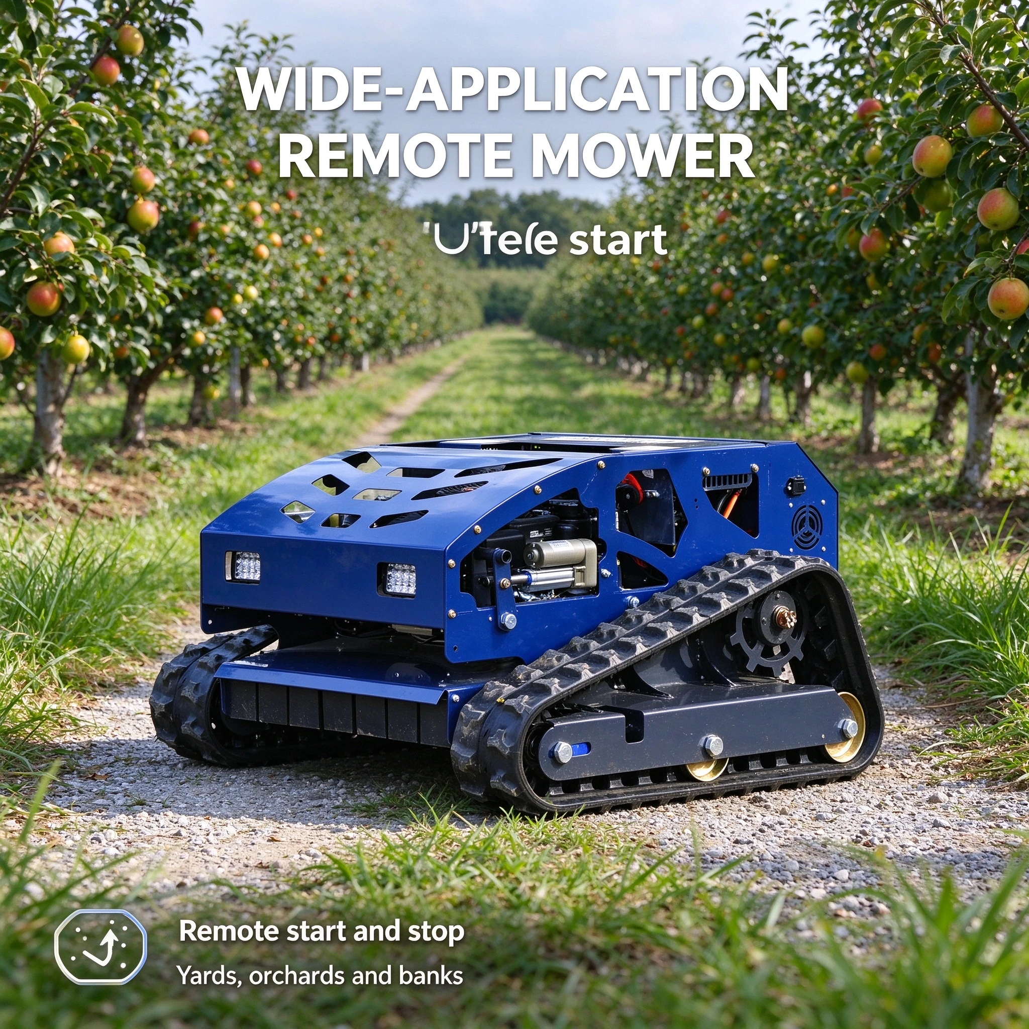 Customized All Terrain RC Crawler Lawn Mower, Electric Remote Brush Cutter for Mountain Slope