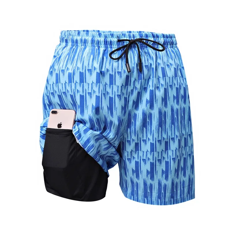 

Men's Swimwears 2 in 1 Quick Dry Running Gym Swim Shorts Men's Swimming Trunks with Compression Liner Stretch Beach Shorts Pants