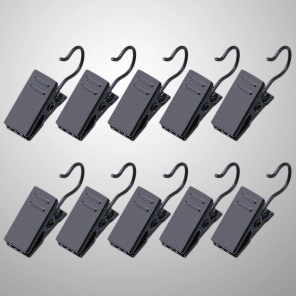 100pcs Curtain Clips Black Iron Hooks Strong Bathroom Accessories Easy Install Slide Rings Rods Curtains