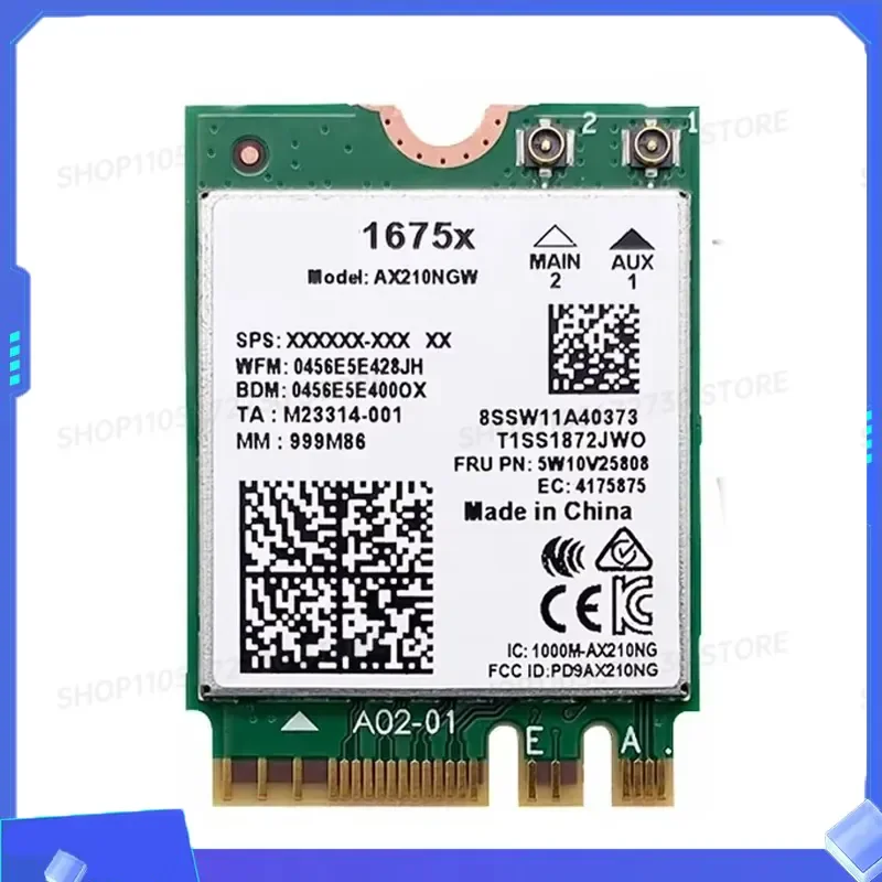 for NN 2026 Killer 1675X Wireless Network Card Ax210Ngw Wifi6E 2.4Gbps Dual Band 802.11ax Bluetooth 5.2 for Laptop Windows 10