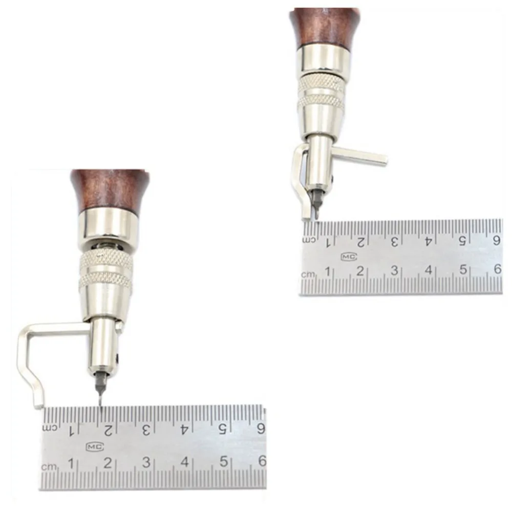 7-in-1 Multi-Functional Stitching Groover Tool Adjustable Depth Interchangeable Heads Leather Craft Groover Leather Edge Beveler