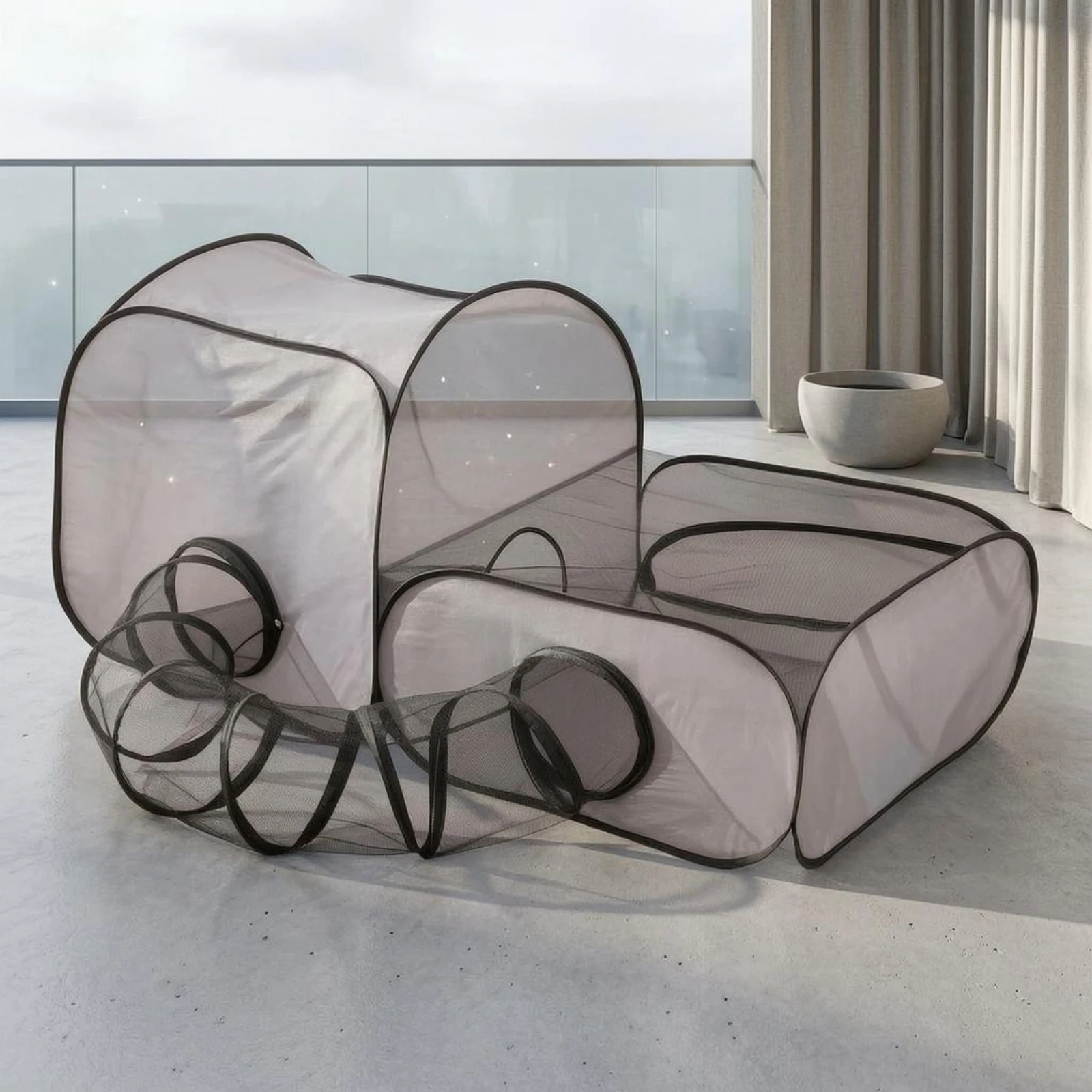 Foldable Pet Enclosure Framed Tent-Style Pet Enclosure for Indoor - view 5