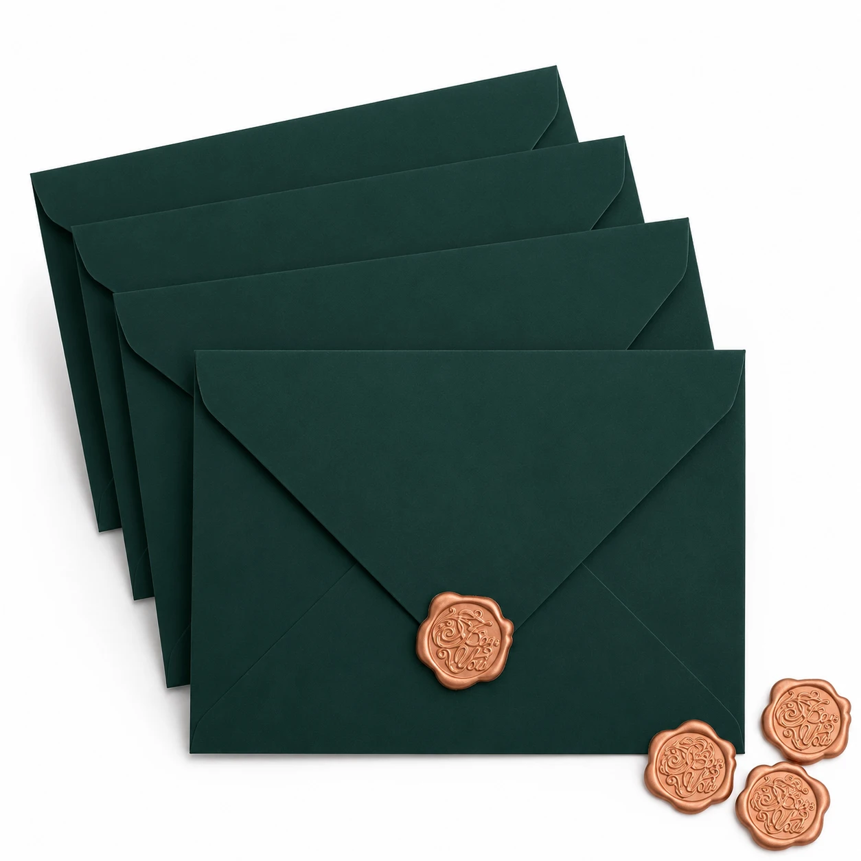 20pcs Dark Green Envelopes, Premium Touch Paper Vintage Letter Envelopes for Wedding Invitations, Gifts & Greeting Cards
