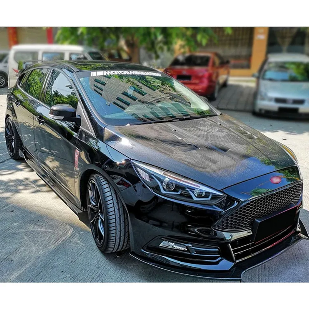 For Ford Focus RS ST Front Bumper Lip ABS Gloss Black Body Kit Spoiler Splitter Car Accessories 2015 2016 2017 2018