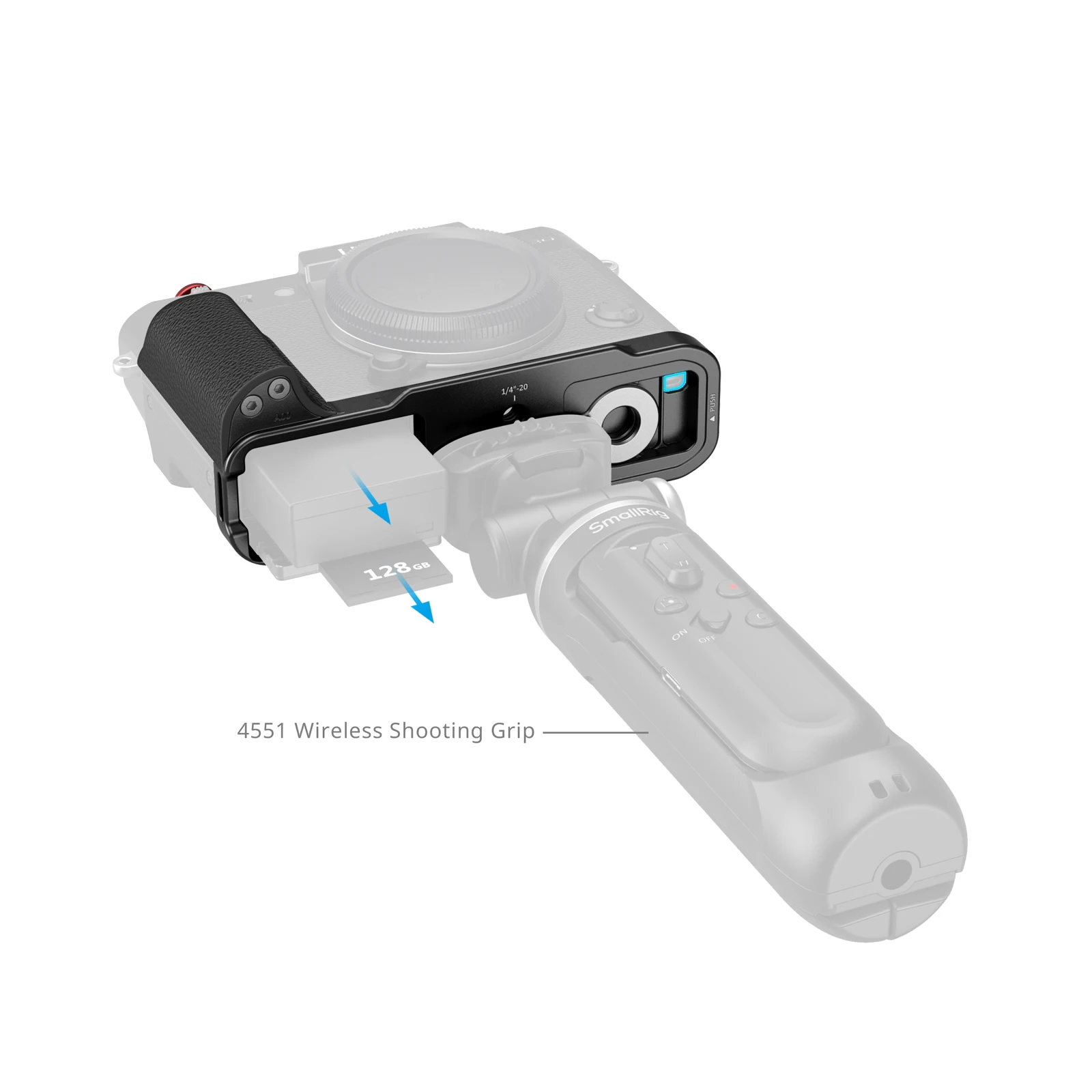 SmallRig L-Shaped Mount Plate with Silicone Handle for FUJIFILM X-T30 / X-T30 II / X-T30 III Black/ Sliver/ Charcoal Silver 5663 - Image 5