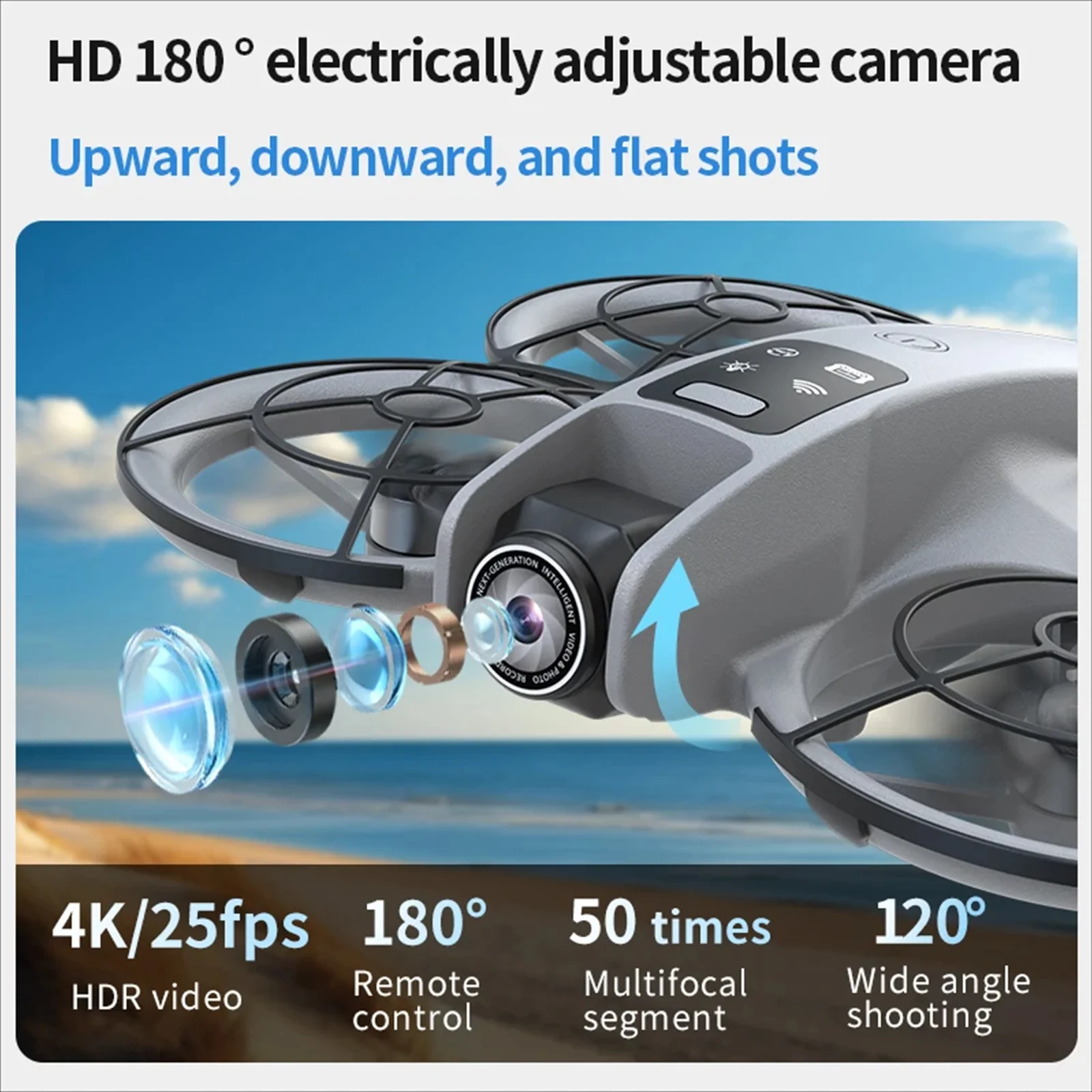 โดรน K200 RC พร้อมกล้อง 4K HD - Drone Propeller Guard บทวิจารณ์และราคา