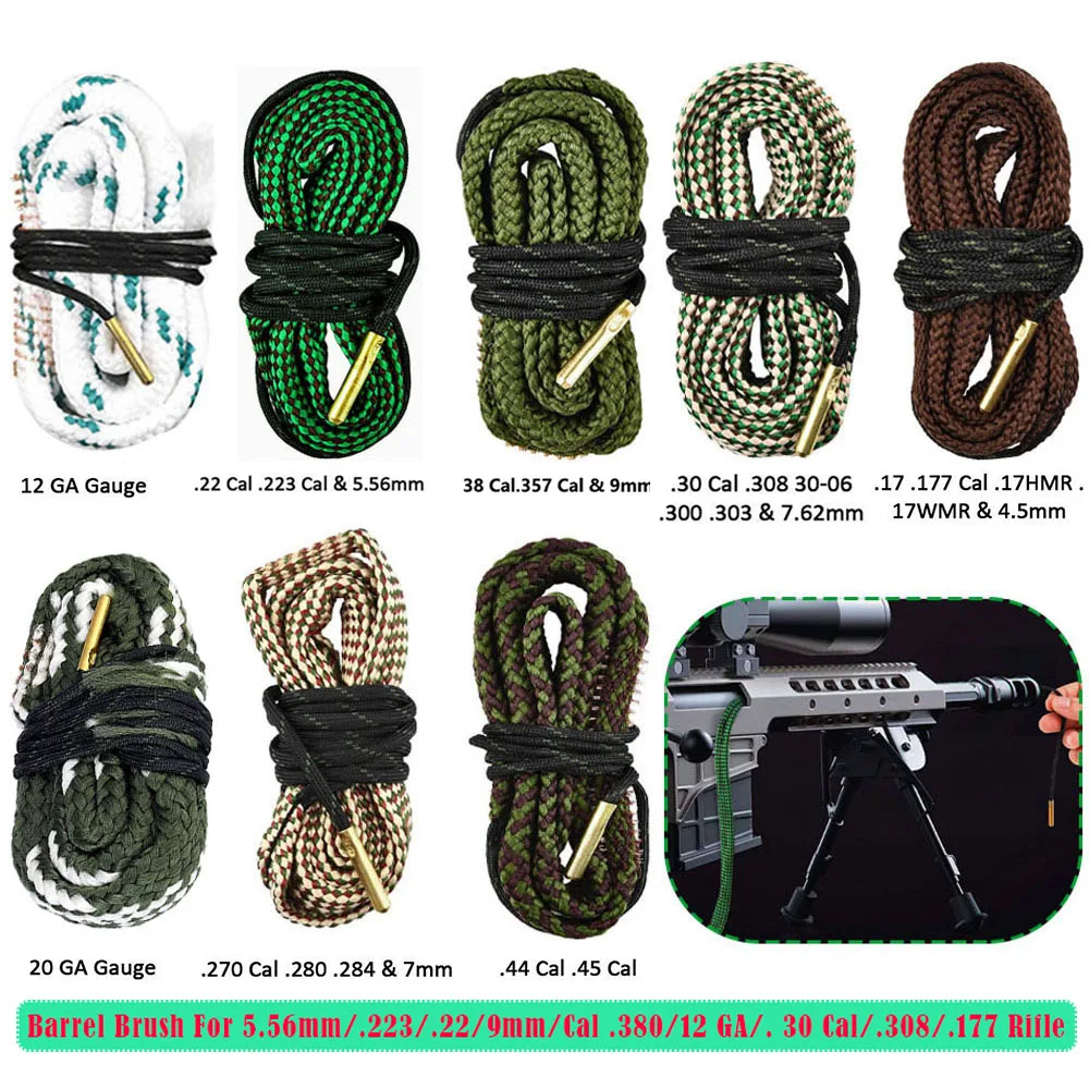 Shotgun Bore Cleaner Hunting Gun Bore Rope 12GA .308 .22 .223 Caliber 5.56mm 7.62mm Rifle Cleaning Kit Rifle Barrel Calibre Rope