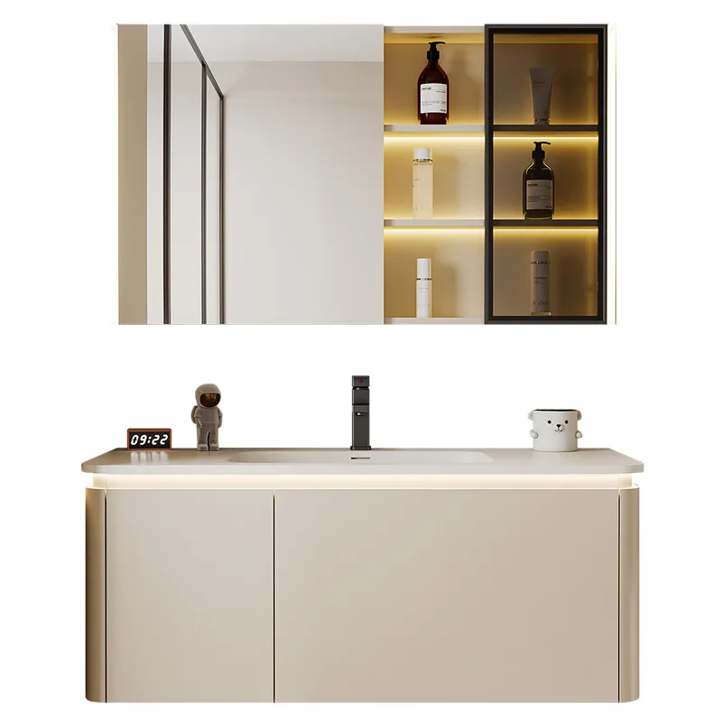 

Combination with arc side, storage compartment, toilet, face wash basin, bathroom cabinet