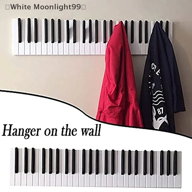 39cm Coat Racks Piano Keys Wall Mounted Coat Hook Hanger Wall Decoration For Home Kitchen Cute Room Wall Decor Wall Art Gifts