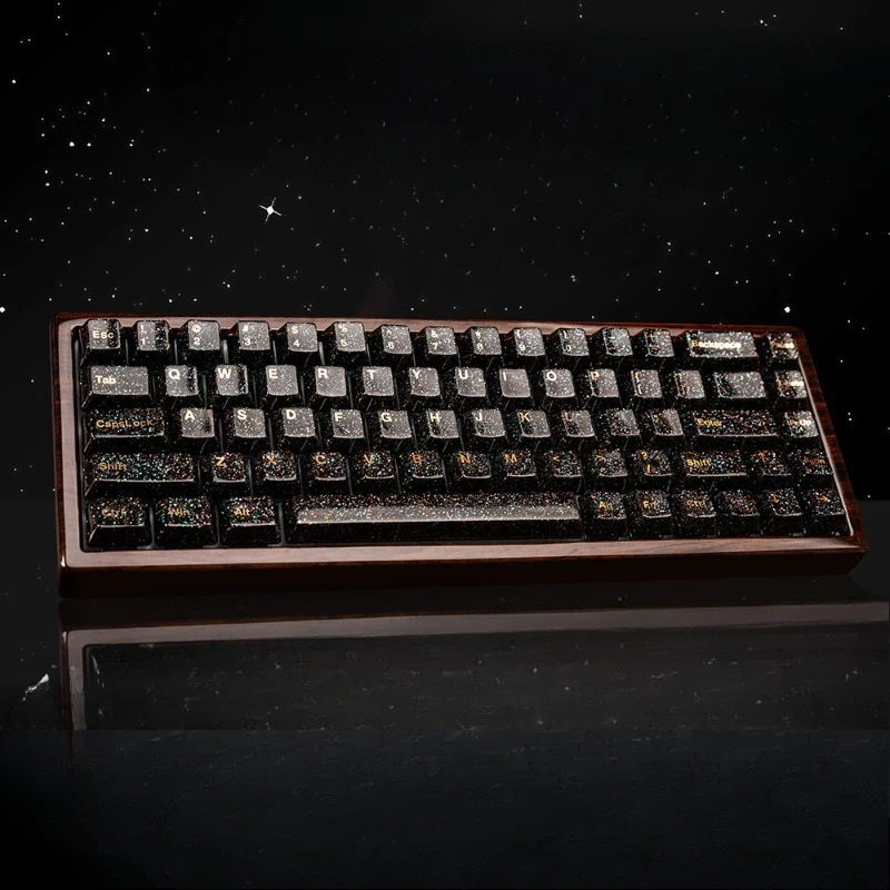 Ceramic keycap set, copper characters inlaid with spot paint, delicate craftsmanship