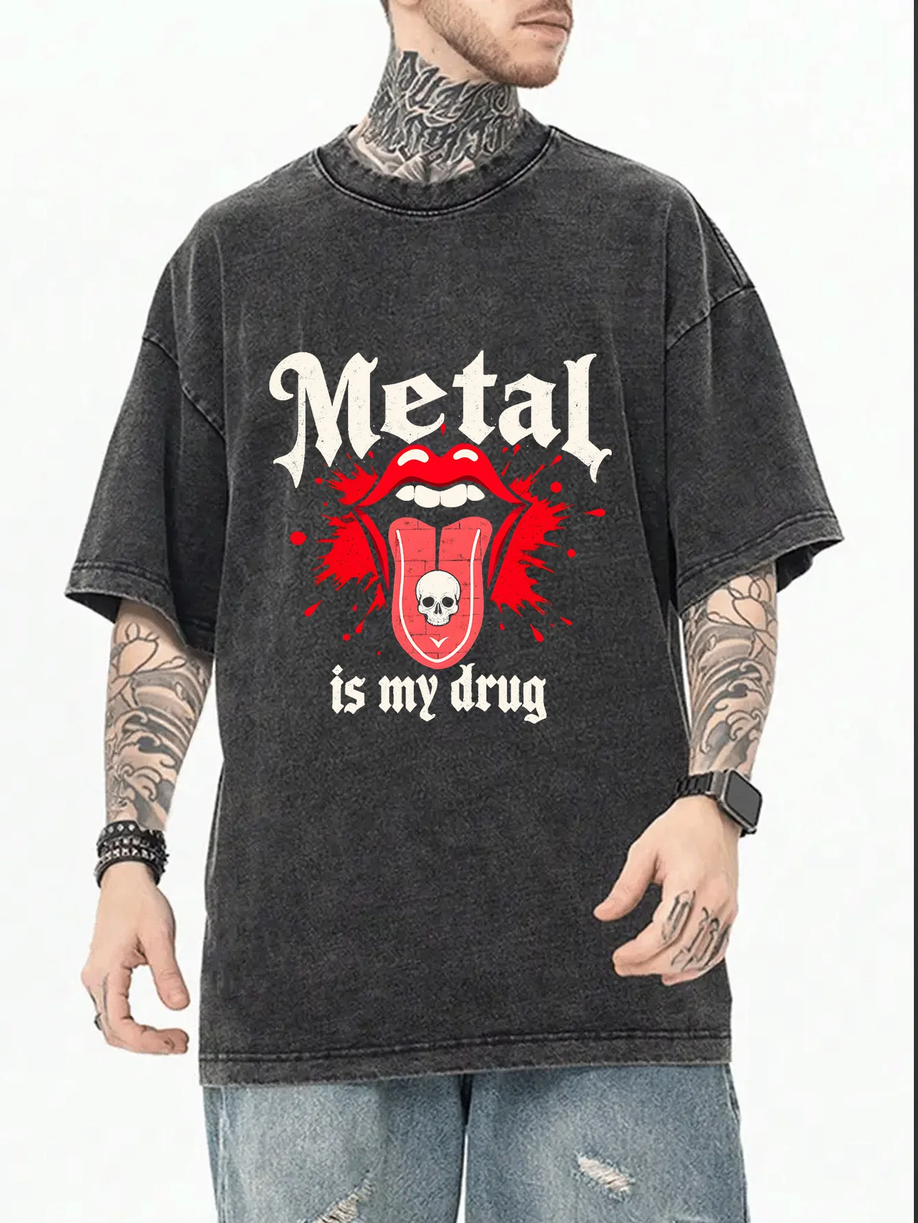 صيف جديد ريترو تي شيرت رجالي غسلها القطن رسالة الجرافيك تي شيرت مطبوع المتضخم قميص الهيب هوب الشارع الشهير ملابس للرجال تيز #4