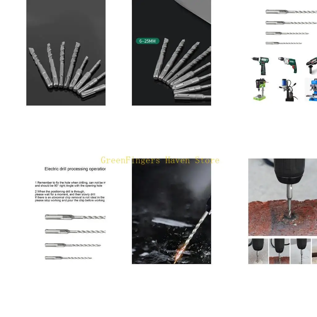 

F68D 8x Набор сверл с твердосплавными напайками для бетонных стен 6/8/10/12/14/16 мм