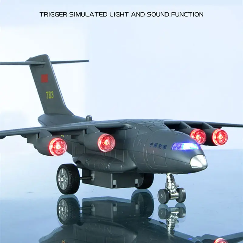 1/200 Xian Y-20 Alloy Large Transport Aircraft Airplane Model Metal Fighter Battle Plane Model Sound and Light Children Toy Gift