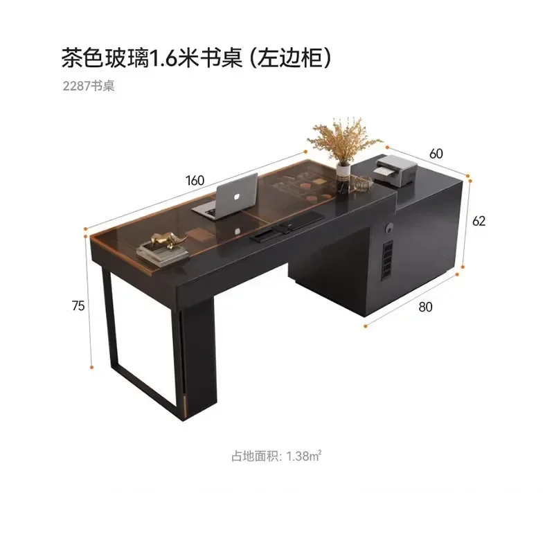 مكاتب مكتبية محلية TTTCorner زجاجية بساطتها لوحة صخرية للكمبيوتر مكاتب مكتبية بسيطة للدراسة Escritorios أثاث العمل QF50OD #4