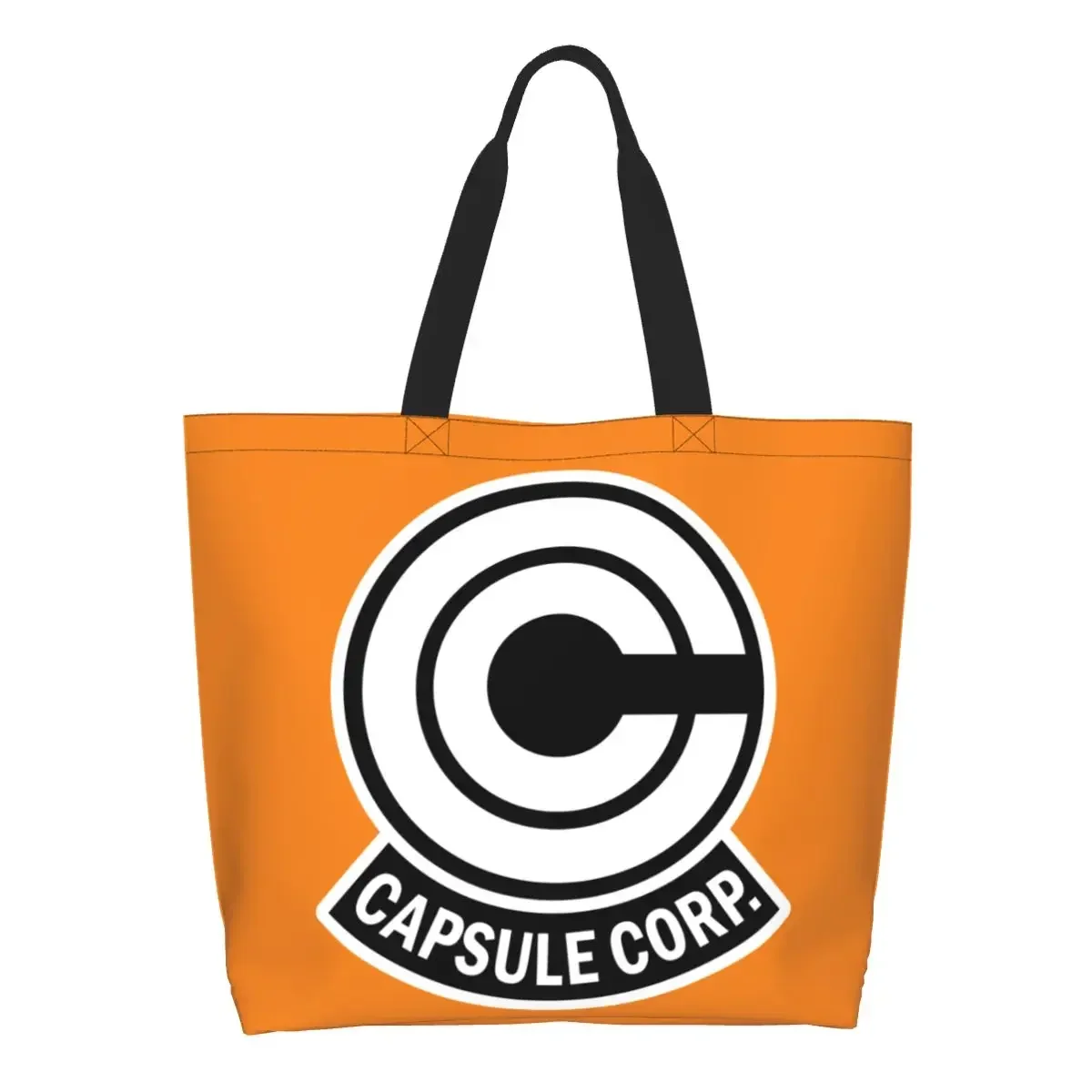 Anime Capsule Corp. Groceries Shopping Bags Funny Print Canvas Shopper Tote Shoulder  Big Capacity Washable Handbag