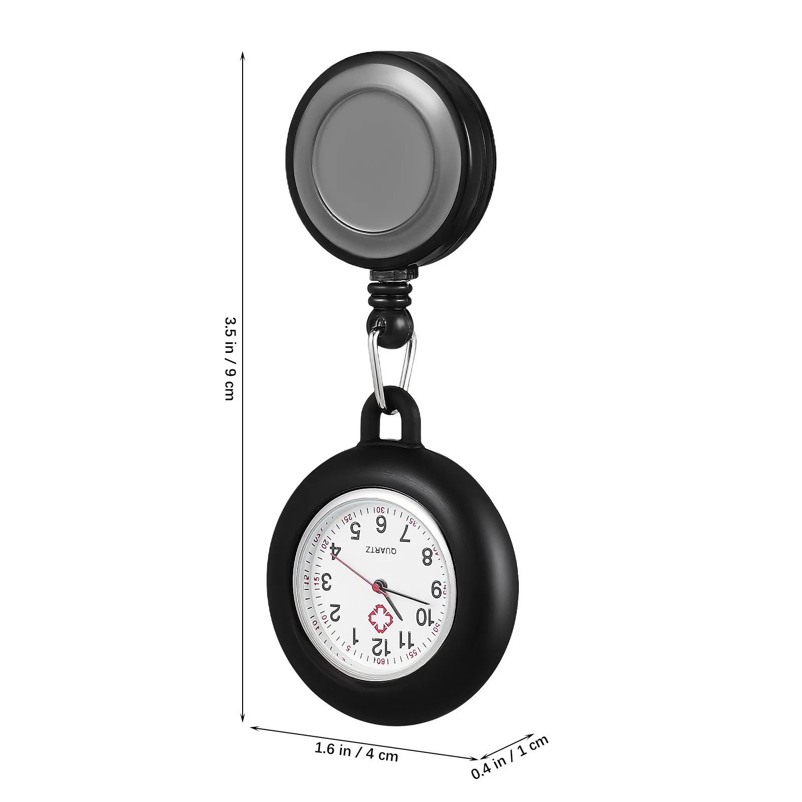 ساعة جيب بمشبك، مادة سوداء ممتازة، بكرة شارة ديكور الوجه المبتسم لطلاب الممرضات، خفيفة الوزن #6