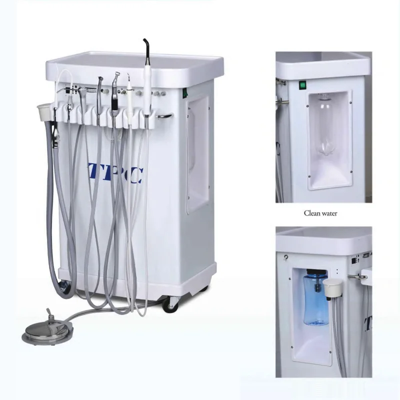 CE Approved TPC MC3600CV Orthodontic Mobile Delivery Cabinet Portable Dental Unit with Aircompressor & Vacuum Pump