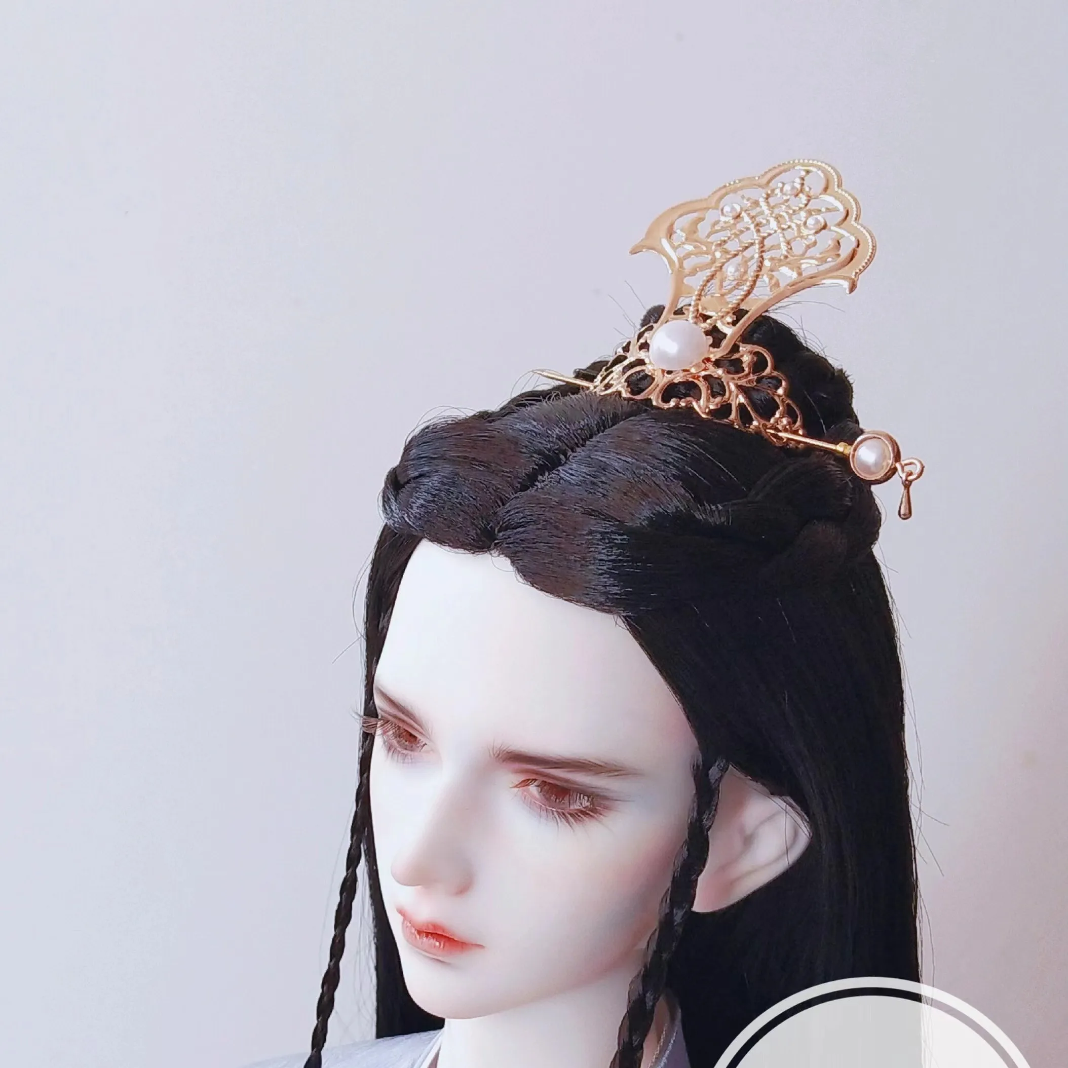 

1/3 BJD doll headdress, Blonde silver hairpin crown 1 piece