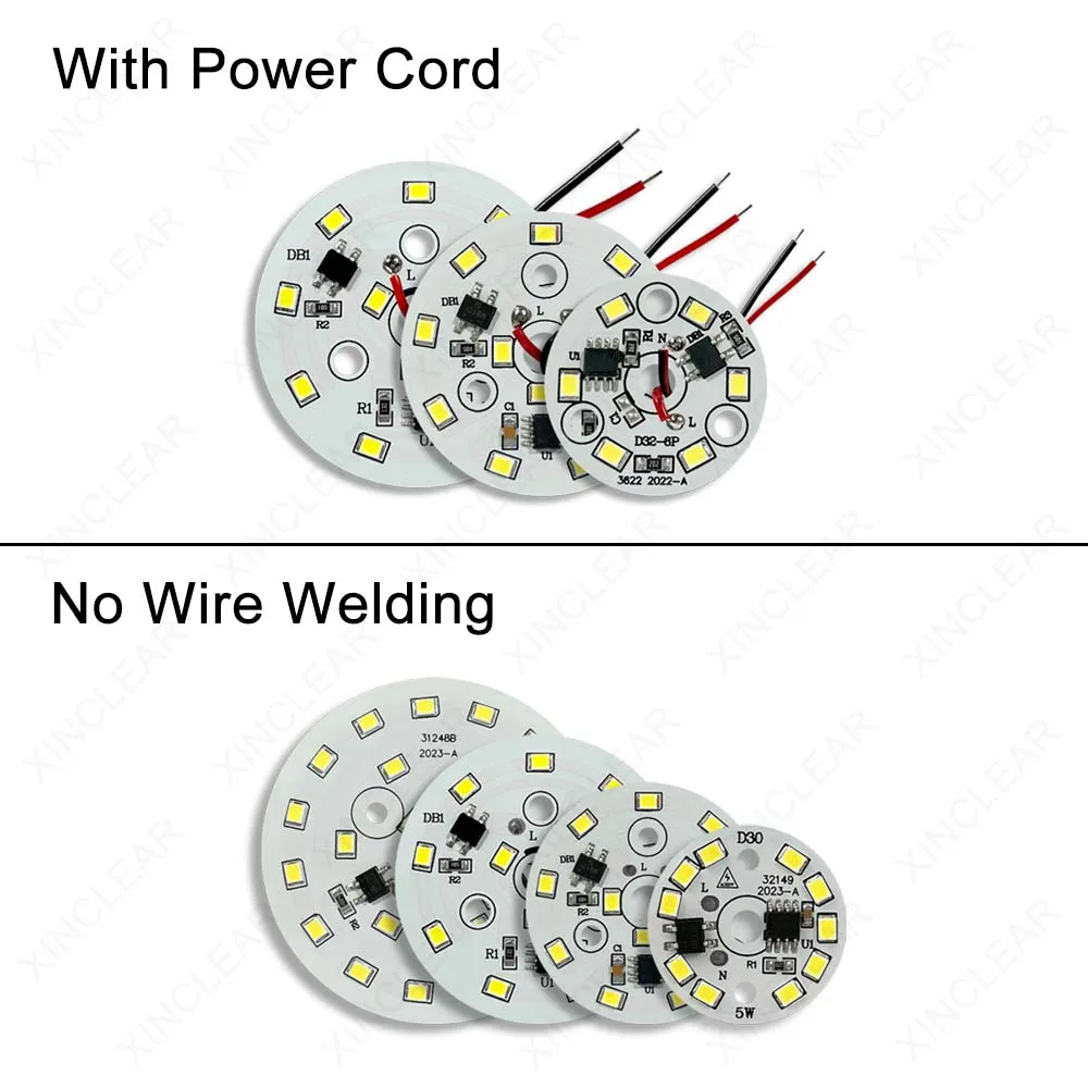 Imagem -02 - Chip de Lâmpada Led sem Driver Ac220v 3w 5w 7w 9w 12w 15w 18w Smd 2835 Contas de Lâmpada Redondas Ac220v Chip de Iluminação Painel de Holofotes