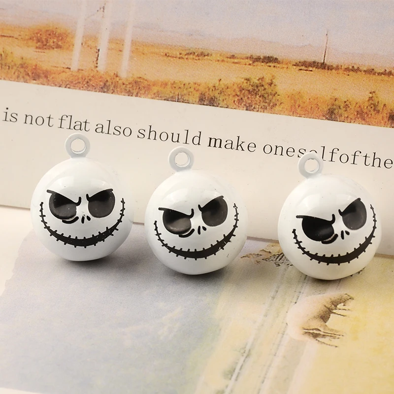 18x22mm White Ghost Bell Loose Beads DIY Handmade Jingle Bells for Festival/Party/Pet's Necklace Crafts Accessories Decoration