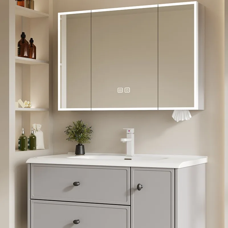 Wooden Furniture Bathroom Locker Cabinet Mirror Wc Wall Pharmacy Sinks Kit Mirrors Narrow Mdf Column Storage Sink Base Floor Pvc