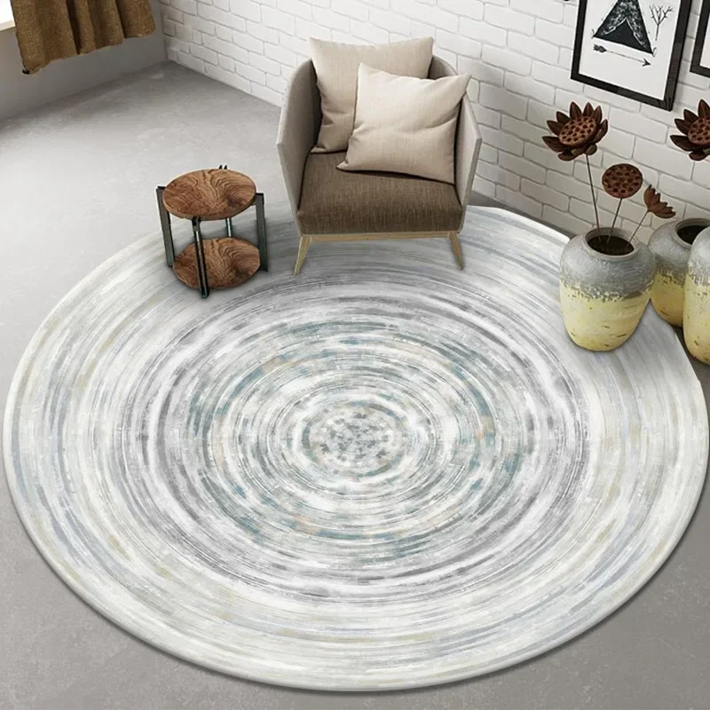Circular Concentric Circle Carpet Water Ripple Carpet HomeDecoration Living Room BedroomAnti Slip Floor Carpet Neutral ColorTone