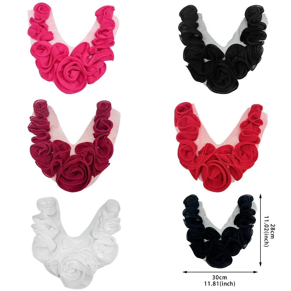 

Handmade 3D Pleated Applique Fabric Flowers for Dress Accessories Floral Appliques Perfect for Brides Dancers Fashion