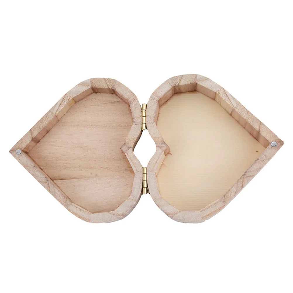 

3Pcs Heart Wood Jewelry Box Vintage Style Storage Case for Rings Earrings Necklaces Dressing Table Decor Gift Wooden Case