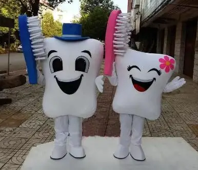 New Adult Hot Sale Foam Teeth and Toothbrush Fancy Cartoon Mascot Costume Plush Christmas Fancy Dress Halloween Mascot Costume