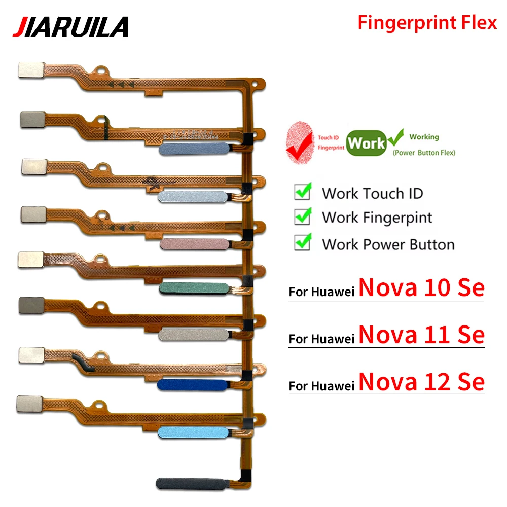 

10Pcs, For Huawei Nova 10 SE 11 SE 12 SE Fingerprint Sensor Home Return Key Menu Power On Off Button Flex Ribbon Cable