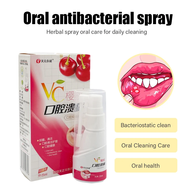 

25ML Natural Herbal Menthol Mouth Ulcer Pain Relief Spray Anti Bacterial Treatment Hygiene Health Care Oral Spray Fresh Breath