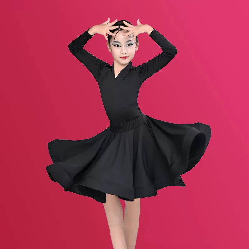

Tops Skirts Sets Dance Wear Girls Latin Two-piece Children's Suit Stage Baby Outfit Summer Girl Latin Dance Costume Kids Clothes