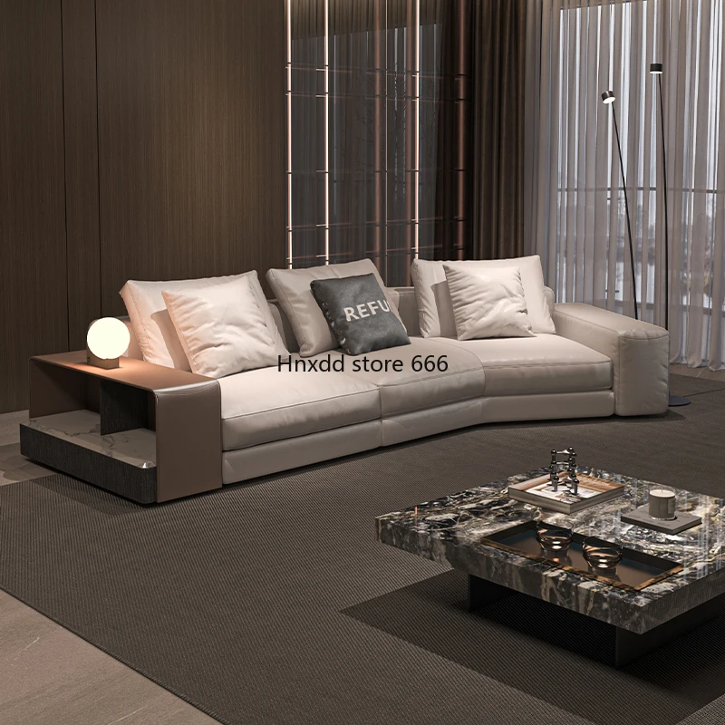 High-end Italian leather sofa, special-shaped corner in living room