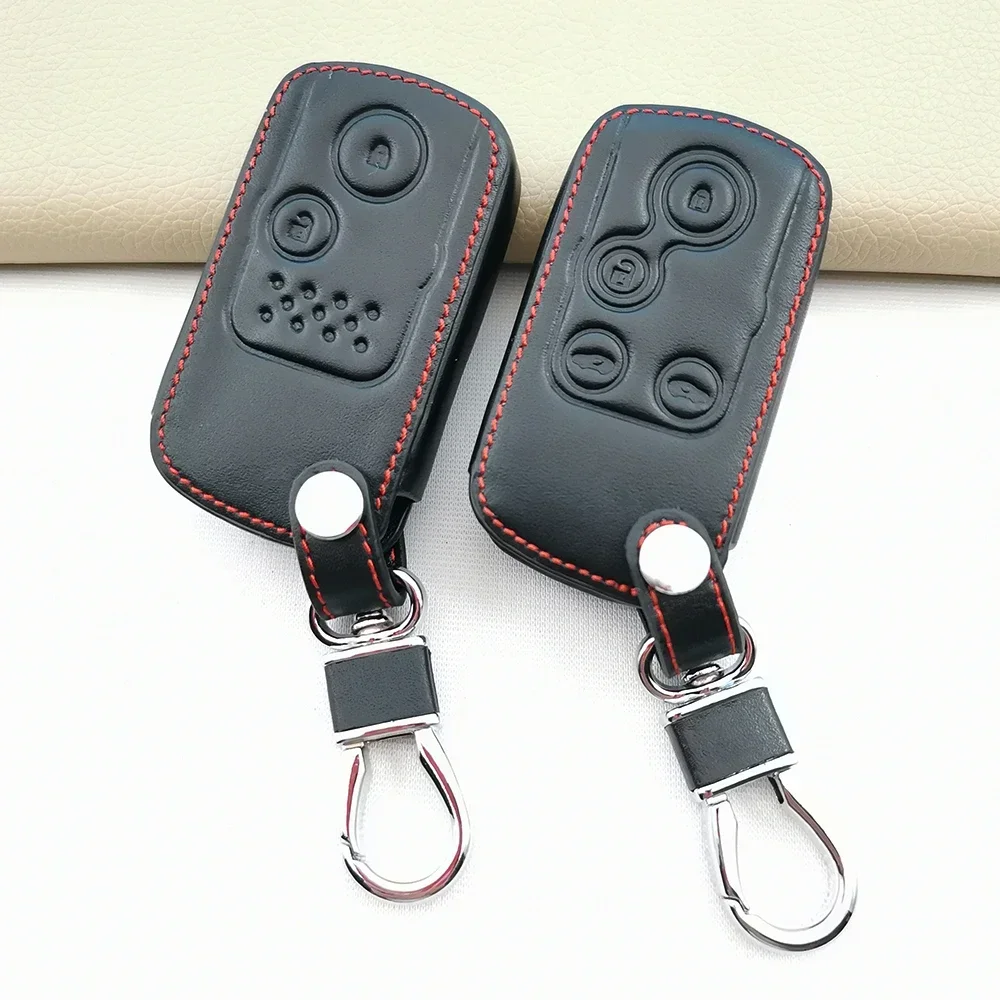 Leather Car Remote Key Case Cover for Honda Spada StepWgn RG1 Freed Spike Ge6 Fit Jazz Shuttle GP2 2/4 Button Accessories Shell